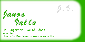 janos vallo business card